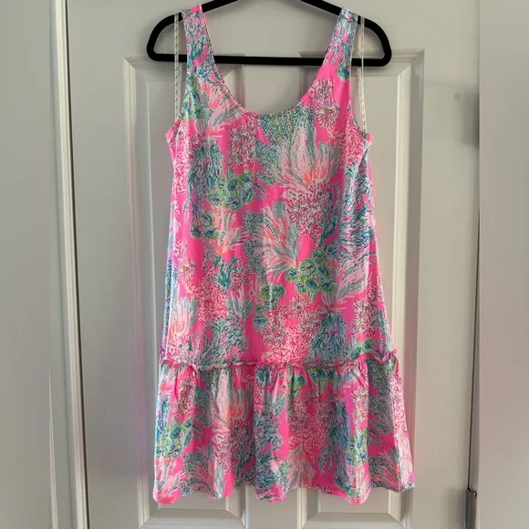 Lilly Pulitzer Skyelar Tank Dress SZ S Prosecco Pink Seaing Things - Picture 4 of 15